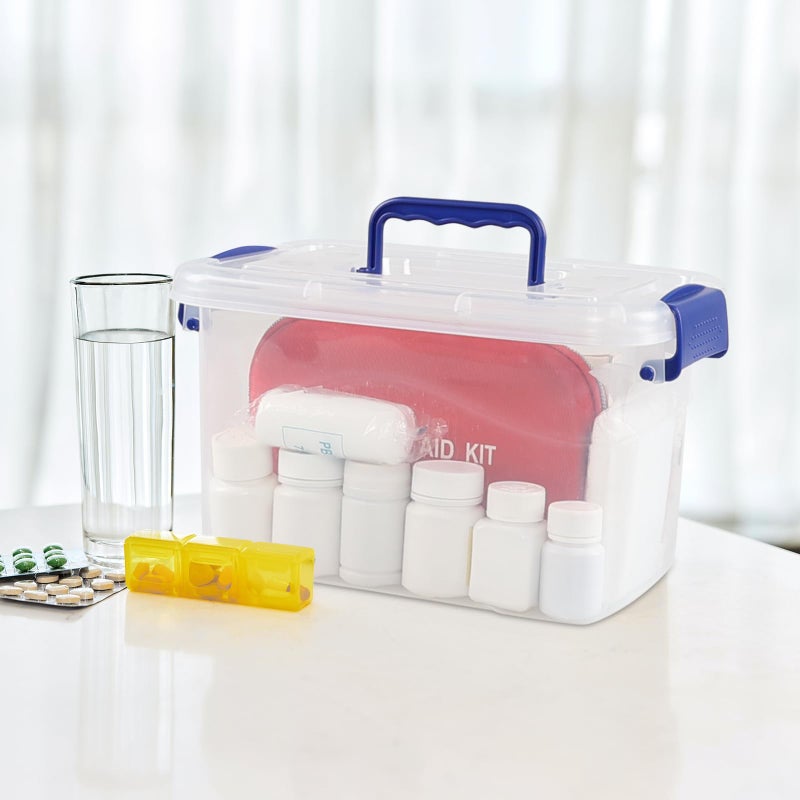 Wekioger 6 Packs 5 Quart Plastic Lidded Storage Bin, Clear Latching Storage Container Box - Image 2